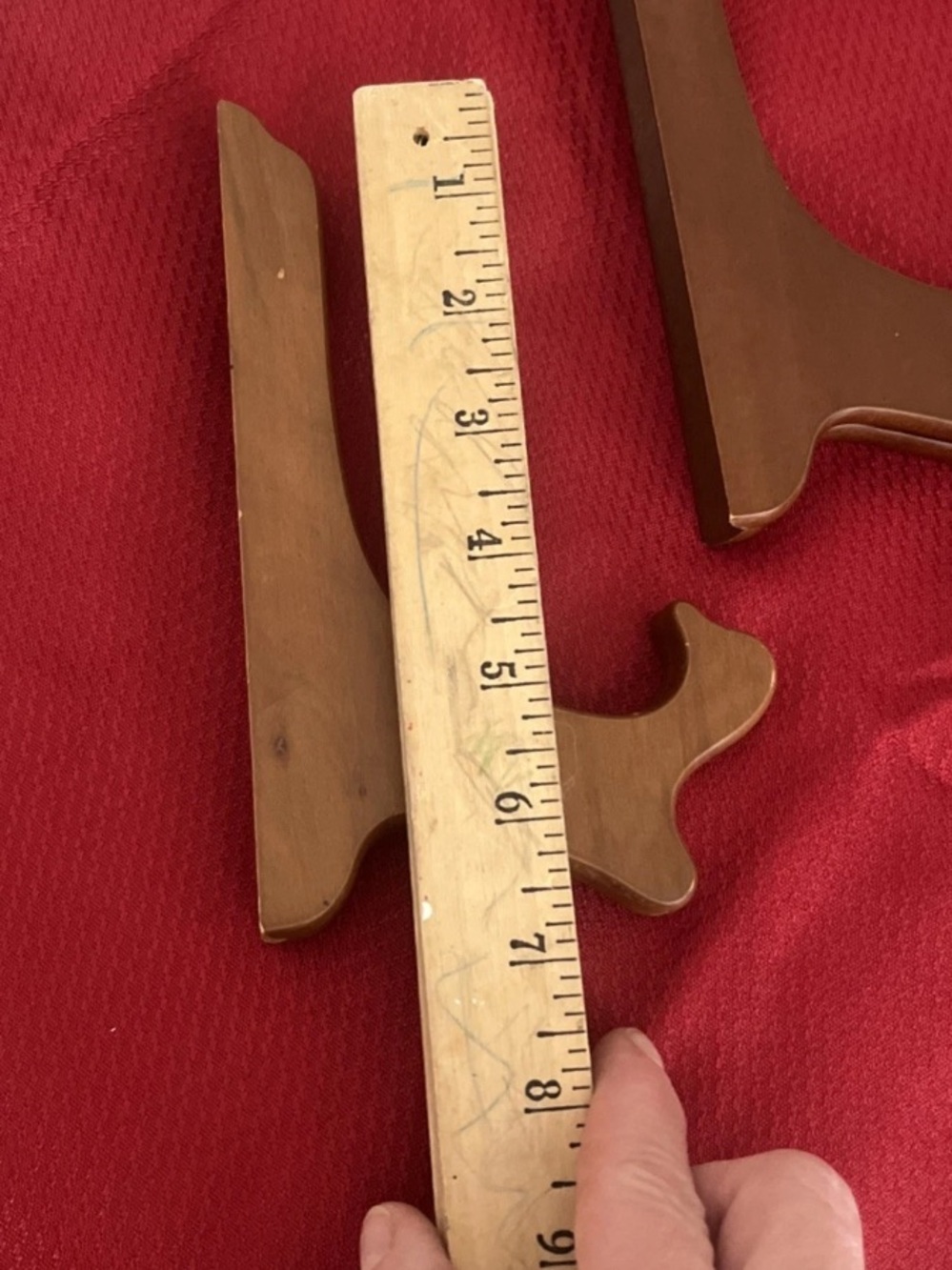Lot 3 Wooden Hinged Plate Holders Stands Easels - Picture 5 of 10